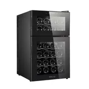 ADIVO 24 Bottle Dual Zone Wine Cooler Fridge Compressor Cellar Chiller Black