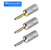 2PCS Pure Copper Gold/Rhodium Plated Banana Connector Pure Copper Banana Plug