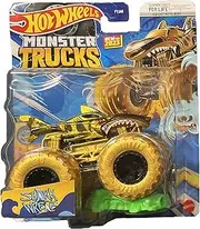 Hot Wheels Monster Trucks New for 2023 1:64 Scale (Shark Wreak Gold Champion Crashers 5/6)