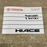 New Blank Toyota Hiace Service Log Book Booklet