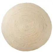 [James Lane] Braided Round Jute Rug - Ivory