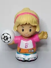 Fisher Price Little People Barbie Blonde Hair Girl Soccer Player Sports Figure