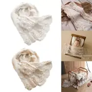 Newborn Photography Props Blanket Baby Photo Backdrop Lace Wrap Swaddling EC