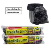 20pcs x Heavy Duty Rubbish Bag Bin Liners Large Garbage Garden Waste Trash Bags