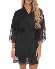 Flora Nikrooz Gabby Satin Kimono Robe