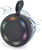 Portable Mini Bluetooth Speaker Waterproof Shower LED Light, Hiking Biking Camp