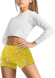 [Flaishyardaw] Girls Athletic Shorts Size 5-14 Stretchy High Waist Shorts for Kids Biker