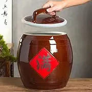Large Ceramic Jar For Rice, Ceramic Rice Bucket With Lid, 55lbs Ceramic Rice Container, Rice Storage Container Classic, Ceramic Bin For Tea Coffee Beans(5kg/11lb)