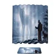 Animal Art The Visit Winter Wolf Soul Shower Curtain