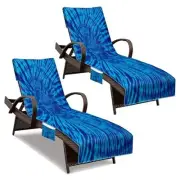 Lounge Chair Towel Cover, Beach Chair Cover (Pack of 2), Pool Lounge Chair
