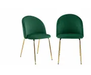 2pc Shangri-La Subiaco Plush Velvet Indoor Dining Chair/Seat Emerald 54x80cm