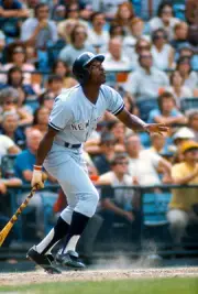 Mickey Rivers New York Yankees bats v the Baltimore Orioles at an - Old Photo