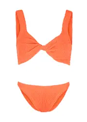 Hunza G Juno Seersucker Bikini, Bikini, Orange - One Size One Size