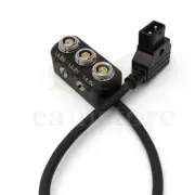 Power Splitter Box 1 x D-tap Male to 3 x 0B 2-pin Female Adapter Cable 12 in