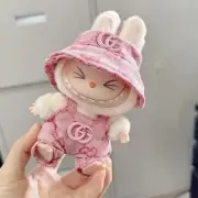 Labubu GG overalls pink The Monsters Plush Doll Handmade Clothes - No Toys