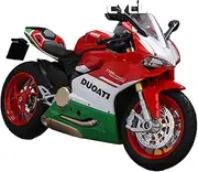 Die-cast Simulation 1:12 for Ducati 1199 Motorcycle Model Cars Alloy Diecast Sound Light Mini Vehicles Exquisite Collections Miniature Vehicle(Green)