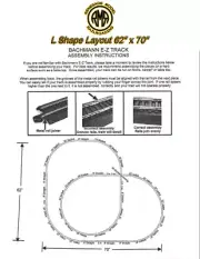 Bachmann HO Scale Nickel Silve EZ Track 62" X 70" L Shape Layout Set Model Train