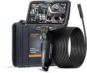Triple Lens Borescope, 6" IPS Screen, WiFi Endoscope Camera with Split Screen, 32GB Card, Hardshell Case, Light, 7.9mm IP67 Flexible Cable Scope Camera for Automotive Home Wall Pipe Car (16.5FT)