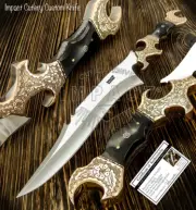 IMPACT CUTLERY RARE CUSTOM D2 FULL TANG BUSHCRAFT SHARK BOWIE KNIFE