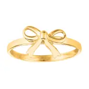 14K Yellow Gold Bow Design Ring, Size 7