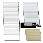 130 BLANK KIT (A) 1X3 WHITE GOLD & SILVER NAME BADGES 1/8 CORNERS MAGNETS LABELS