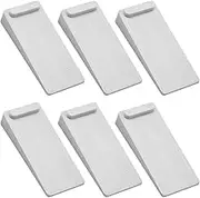 Rubber Door Stoppers 6 Pack, Heavy Duty No-Slip Adjustable Height and Stackable Door Stop Wedge Doorstop Work Well on All Surfaces Wedge