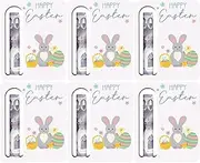 6 Pack Easter Bunny Money Holder for Cash G'ifts, Easter G'ifts Card Holder Basket Tag, Bunny Egg Happy Easter Cards Ornament, Rabbit Cash H'older for Basket Stuffers Tag, Holiday Parties Favors Decor