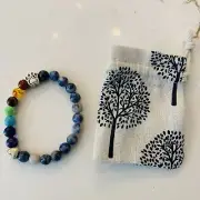 Pet Dog Memorial Crystal Rainbow Stretchy Bracket w Tree Of Life Storage Bag