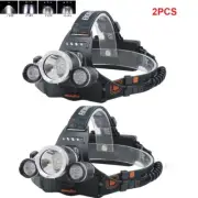 2X 12000000lm LED Headlamp USB Rechargeable Headlight Head Torch Lamp Flashlight