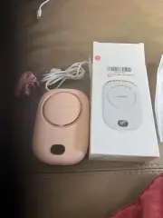 Portable Neck Fan, Mini Hanging Neck Fan with Adjustable (Rose)