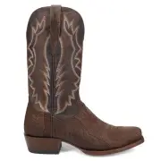 Dan Post Boots Men's Anders Embroidered Ostrich Square Toe Boots, Brown