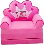 Kids Sofa Bed, Armchair That Folds to Lounger for Children, Pink, as described