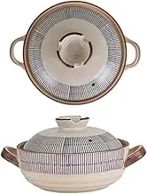 Soup Pot Cookware Casserole Stew Pan with Cover Ceramic Underglaze Color Soup Cooking Boiler Thick Bottom Pots