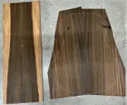 Malaysian Blackwood back and sides baritone ukulele set, nice Figure! 91821-3