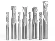 8 Bit Solid Carbide Endmill CNC Router Bit Set - 1/4" & 1/2" Shank -Yonico 14804