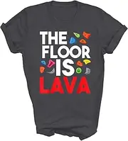 [MIRABOZZI] The Floor is Lava Bouldering Wall Climber Rock Climbing Gift Unisex Shirt Women Men T-Shirt (Dark Heather;S)