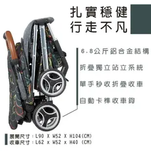 【HTGC】北歐風鋁合金嬰兒車 加厚鋁合金車架/170度平躺/單收秒收折/可拆扶手(嬰兒車/推車/手推車)