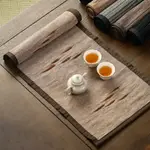 哲明 亞麻茶席黃麻古樸禪意國風茶道茶桌席茶臺麻布茶墊席方桌旗