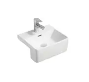 400*360*160mm FIE Petra Gloss White Ceramic Rectangle Mini Semi Recessed Basin