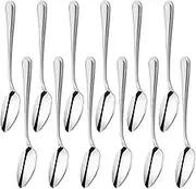Teaspoons 12 Pieces 15cm Stainless Steel Tea Spoons, Small Spoons, Spoons Cutlery for Tea, Coffee, Cake, Dessert and Salad, Dishwasher Safe, Tea Spoon for Home kitchen Restaurant