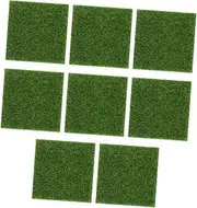 Sosoport 8pcs Artificial Moss Artificial Grass Carpet Artificial Outdoor Plants Faux Rug Artificial Garden Grass Miniture Decoration Artificial Plants Outdoor Grass Mat Model Fabric Green