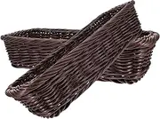 2Pcs Woven Storage Basket for Home Organization Cutlery and Spice Jar Holder Tabletop Sundry Basket for Kitchen and Dining