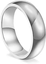 [CCBFY] 2 MM 4 MM Stainless Steel Ring Jewel Roman Numerals Stackable High Polish Plain Dome Tarnish Resistant Comfort Fit Ring Wedding Band Size 3-15