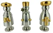 6 In German Steel & Brass Three Wisemen Incense Smoker's by Adamas Brass w/Boxes