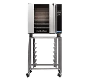 Turbofan E32T4/2C - 2 x E32T4 Electric Convection Ovens Double Stacked with castor base stand