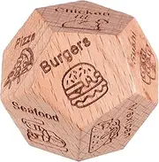 ifundom Wooden Multi-Sided Food Decision Game for Dinner Decorative for for Boyfriend/Girlfriend Yellow Poplar