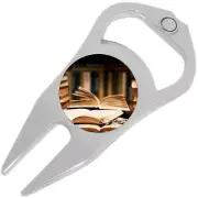 Books Library Golf Ball Marker Divot Repair Tool Bottle Opener