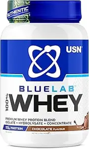 USN Blue Lab Whey Chocolate 908 g, 100% Lean Muscle Protein Powder, Ideal for Recovery & Maintenance