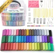 57 Colors Polymer Clay Kit, Oven Bake, 19 Tools, 10 Accessories, Non-Toxic