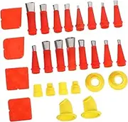 ETHZZLE 1 Set Stainless Steel Caulking Nozzle with Removable Base for Easy Maintenance Nozzles Bases Elbows Scrapers for Glass and Sealant Applications Compatible with Various Adhesives